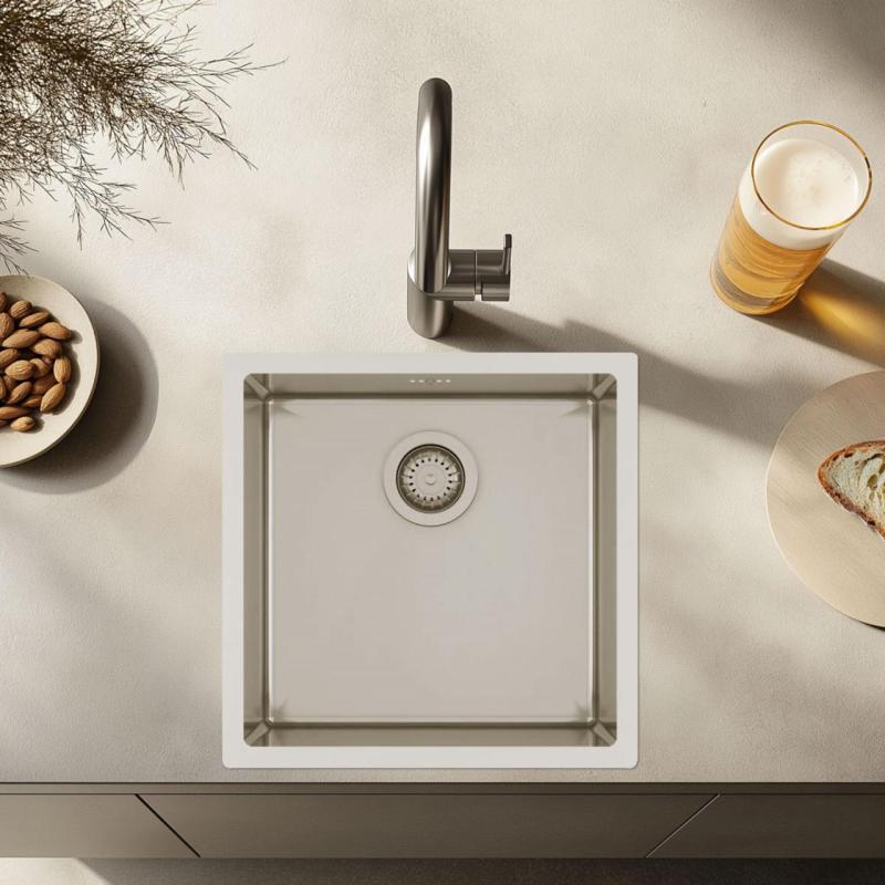 Ausmann RVS drez 40x40cm na úrovni, pod úrovňou a na úrovni pracovnej dosky, extra hlboký 22cm 1208957112