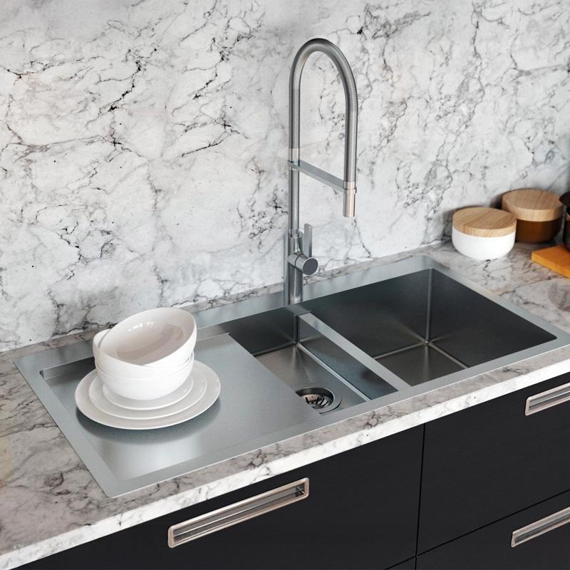 Ausmann Oder Blue 1,5 nerezový drez 78x50 cm s plochou a montážou s odkvapkávacou plochou 1208957125