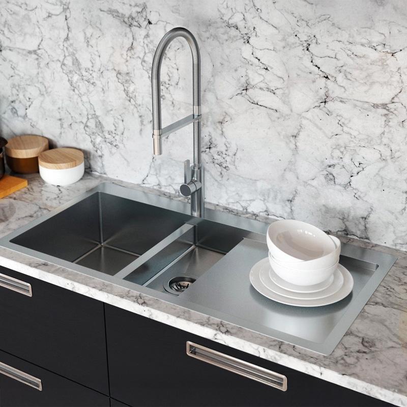 Ausmann Oder Blue 1,5 nerezový drez 78x50cm s plochou a hornou montážou s odkvapkávacou plochou 1208957126