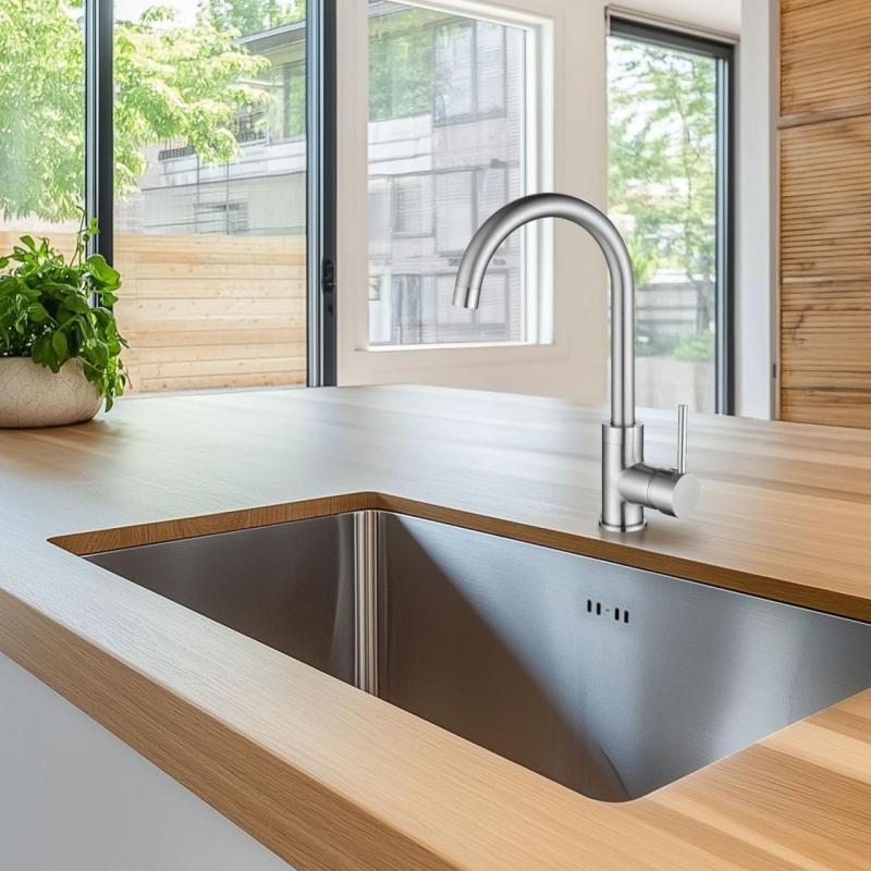 Ausmann Petra kuchynská batéria s otočným výtokom, nerezová oceľ 1208957157