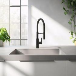 Quadri Chester kuchynská batéria s flexibilným výtokom a sprchou s 2 typmi prúdov, matná čierna 1208957225