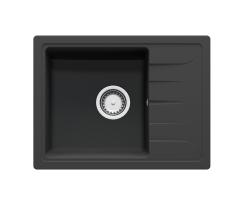 GraniteMy Smart extra plytký granitový nadstavbový čierny drez 58x44 cm s odkvapkávacou plochou, obojstranný 1208957354