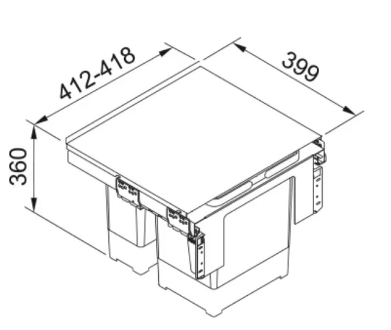 Franke Sorter Garbo 45-2 vstavaný odpadkový systém 1 x 12 a 1 x 18 litrový odpadkový kôš 1210200692