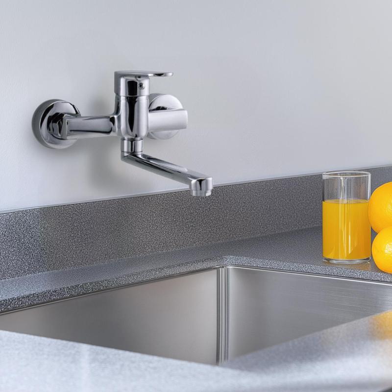 AquaTrimo Chopin nástenná batéria s jednou rukoväťou, kuchynská zmiešavacia batéria chróm 21CP7373CM