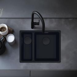 Franke Maris MRG 260/160-34-15 Fragranite čierna edícia matný drez na rovnomontáž, veľká misa vpravo