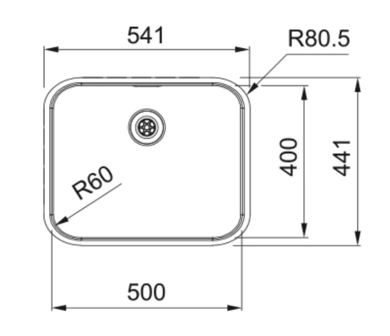 Franke Smart SRX 210.50 T nerezový drez 50x40 na úroveň pracovnej dosky 127.0688.777