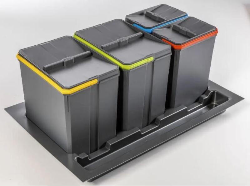 Garbi Basket B-80-4 triediaci systém na odpad pre zásuvku 80 cm vrátane držiaka a 4 odpadových nádob 1208957477