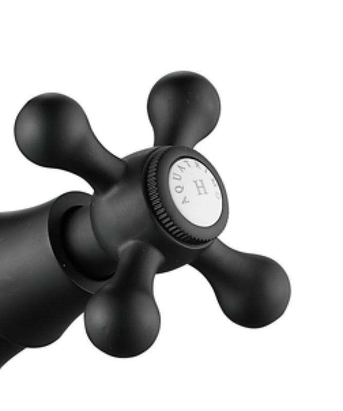 AquaTrimo Windsor klasická kuchyňa nostalgická kuchynská batéria s pravouhlým výtokom matná čierna 21WS7531SW