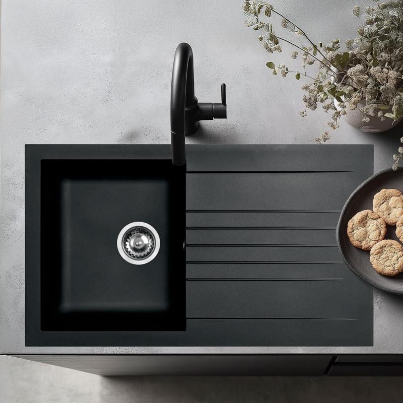 Ausmann Fibre drez čierny obojstranný s odkvapkávačom, nástenný 86x50 cm 1208957665