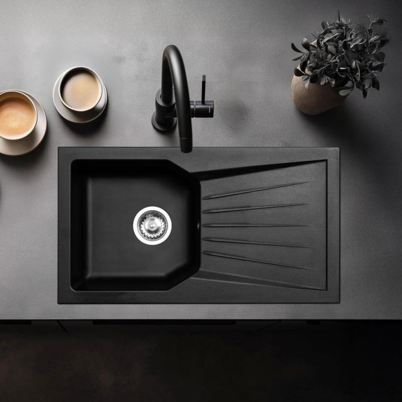 Ausmann Fibre 6 drez čierny obojstranný s odkvapkávacou plochou 78x43,5 cm 1208957670