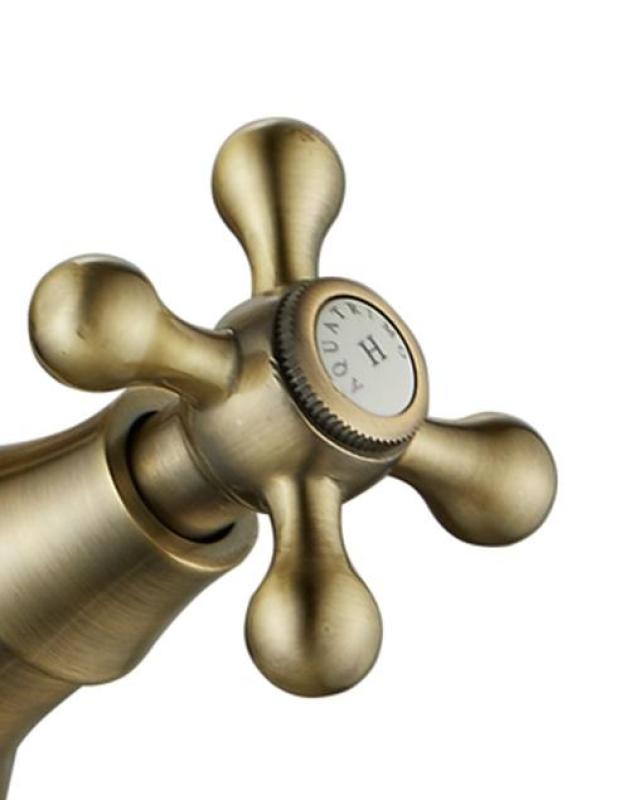 AquaTrimo Windsor 2-otvorová klasická kuchynská nostalgická mostová kuchynská batéria s uhlovým výtokom bronzová 21WS7653BN