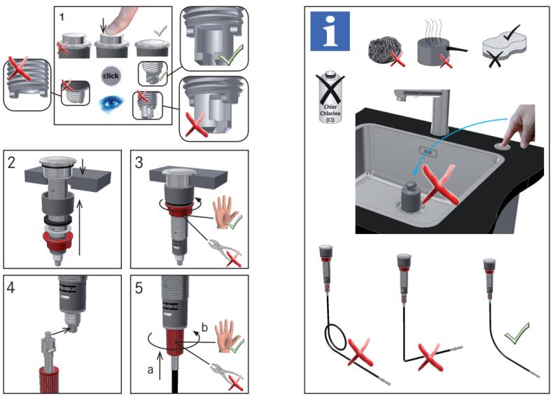 Franke odtokové príslušenstvo pre drezy s integrovaným odtokom (turbo) s automatickým vypúšťaním a nerezovým tlačidlom 1208957709