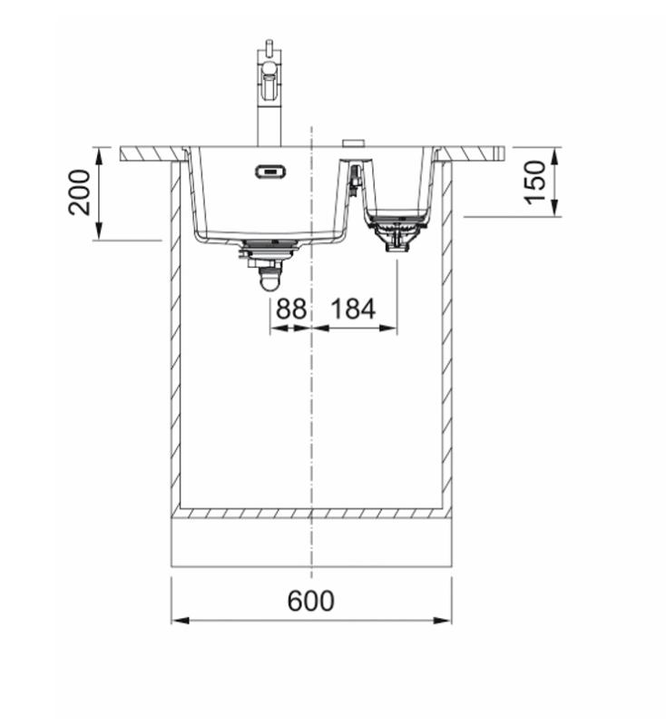 Franke Maris MRG 260-34-15 Fragranite Onyx drez Ľavá strana rovná inštalácia