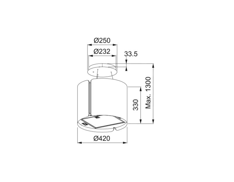 Franke Smart Suspended ostrovná nerezová digestor 42 cm 345.0654.870