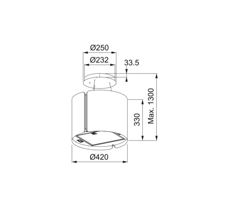 Franke Smart Suspended ostrov čierny matný digestor 42 cm 345.0654.933