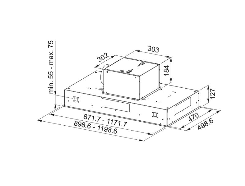 Franke Smart stropná jednotka nerezová digestor 90 cm 350.0590.184.