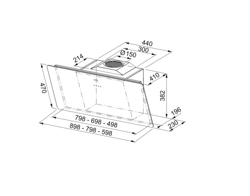 Franke Smart vertikálny čierny sklenený digestor 60 cm 110.0377.736.