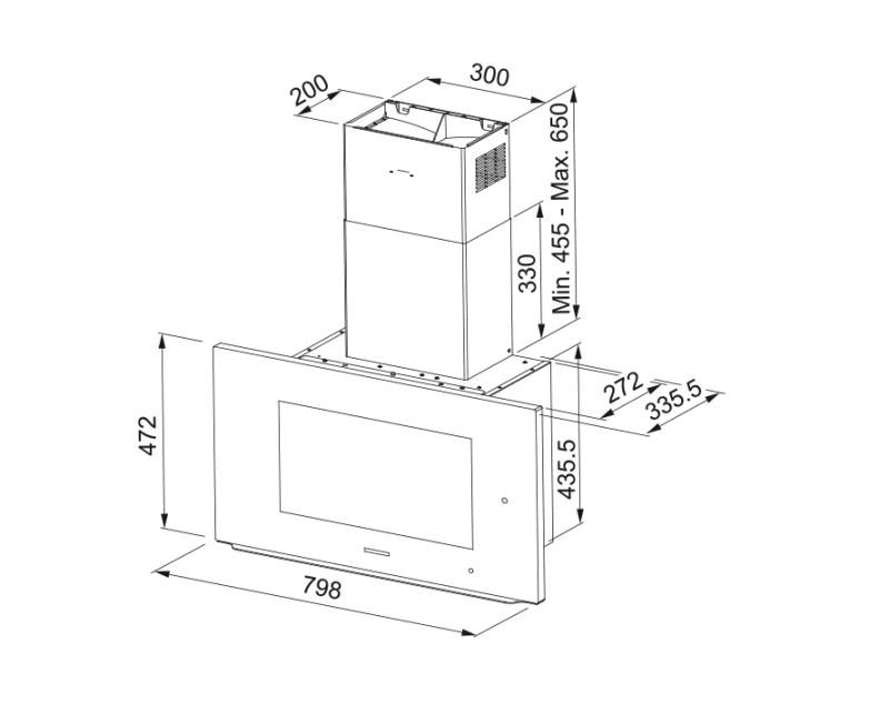 Franke AQ Sense nástenný model čierny digestor 80 cm 330.0657.269