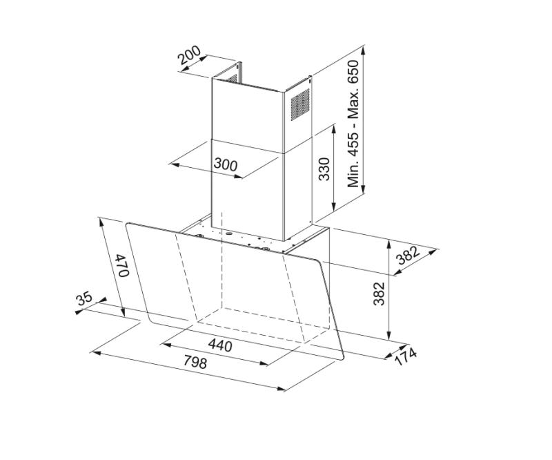Franke AQ Sense nástenný model čierny odsávač pár 80 cm 330.0657.270