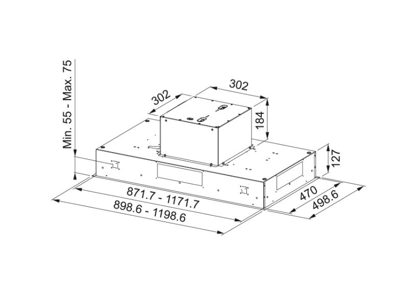 Franke AQ Sense stropná jednotka nerez digestor 90 cm 350.0657.264.