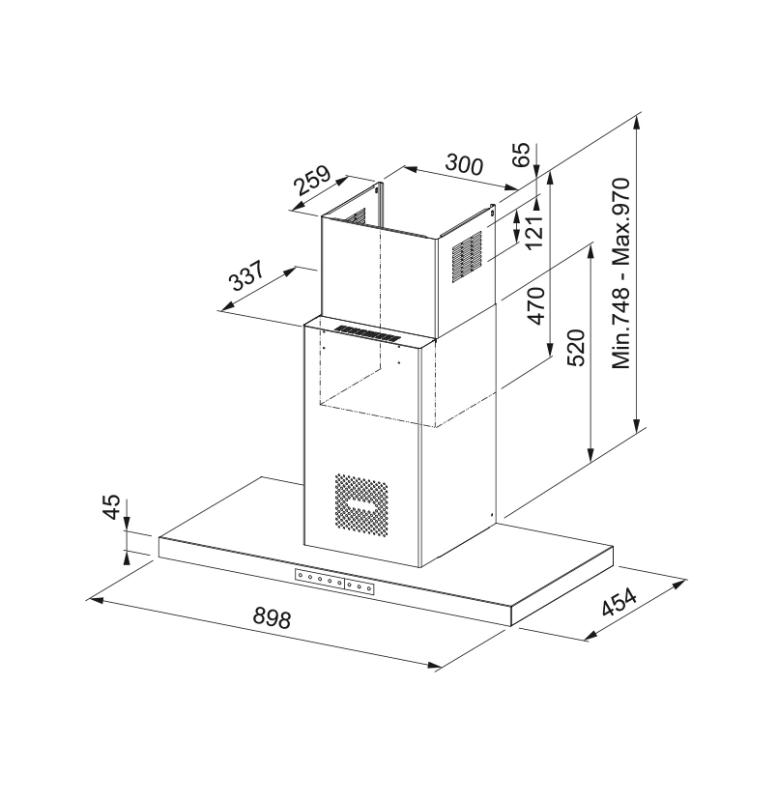 Franke Mythos Air Hub T nástenný model matná čierna digestor 90 cm 325.0679.323