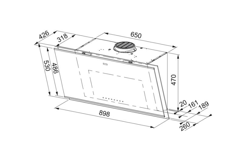 Franke Mythos Pro nástenný model čierne sklo odsávač pár 90 cm 330.0682.353