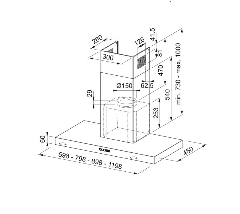 Franke Mythos Tale nástenný model nerezový digestor 90 cm 325.0597.294
