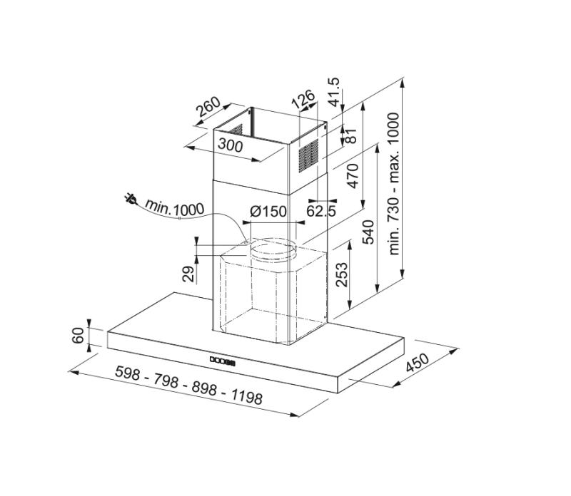 Franke Mythos Tale nástenný model nerezový digestor 90 cm 325.0597.294
