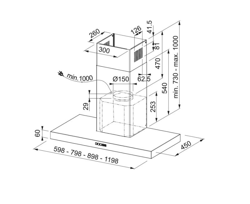 Franke Mythos Tale nástenný model matná čierna digestor 90 cm 325.0657.512