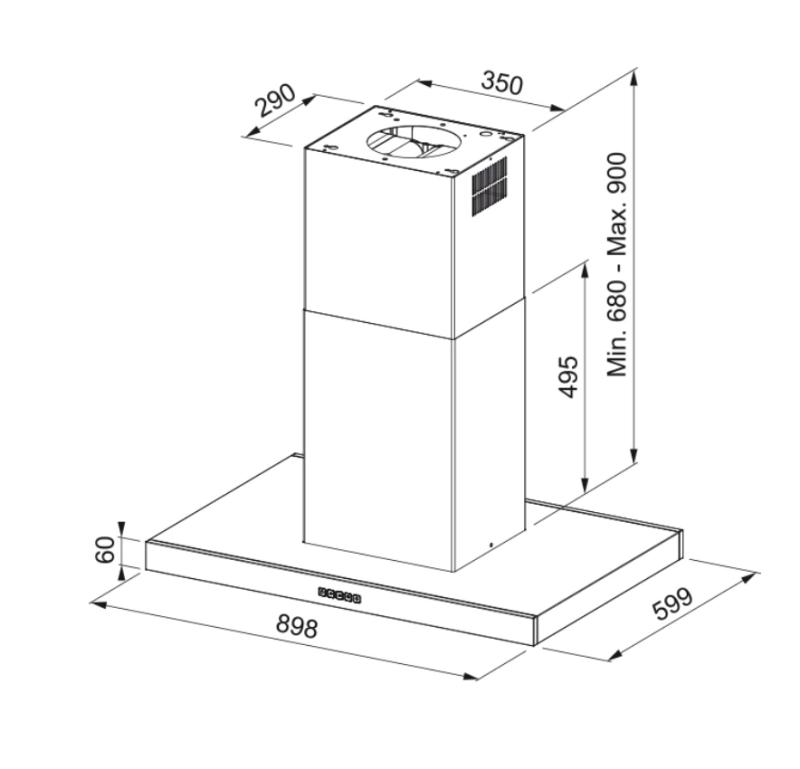 Franke Mythos Tale ostrovný matný čierny odsávač pár 90 cm 325.0657.511