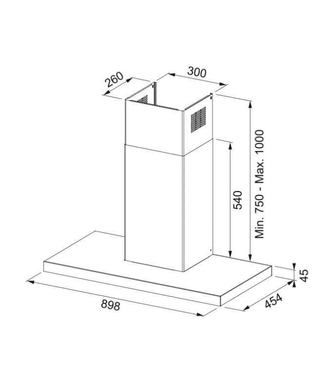 Franke Mythos Silence nástenný model nerezová digestor 90 cm 325.0657.267