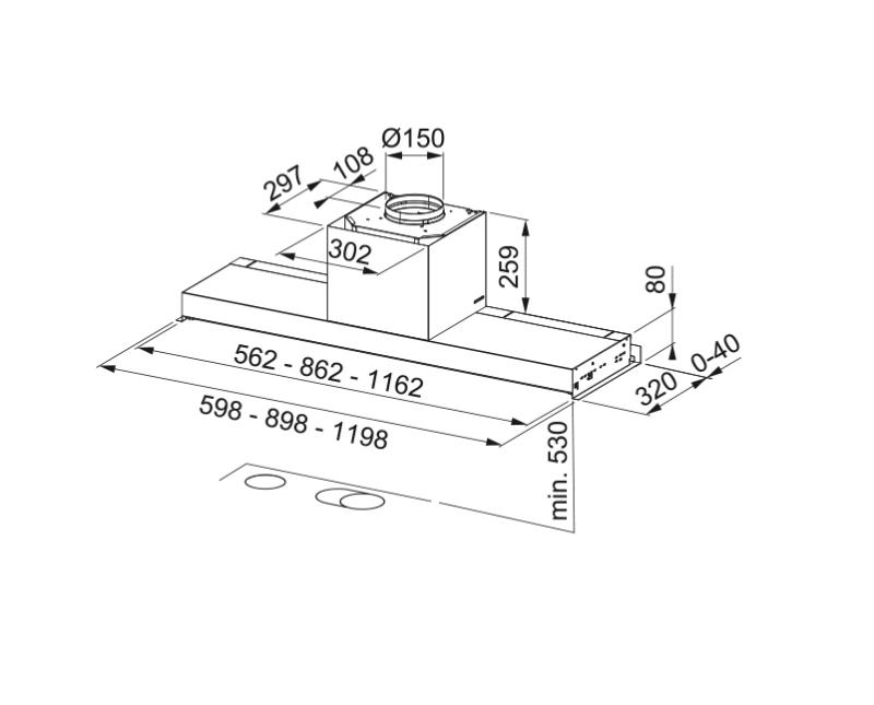 Franke Maris Style Drip Free vstavaný nerezový digestor 120 cm 305.0662.834