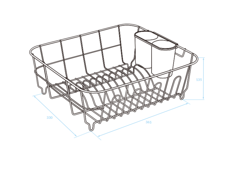 EPKA Dish čierny odkvapkávač riadu oceľ 36,5x13,5x33cm 1208958244