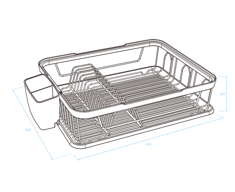EPKA Dish čierna/ružové zlato odkvapávač riadu oceľ 43,3x10,5x32cm 1208958247