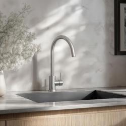 Ausmann Inox Round kuchynský kohútik s otočným výtokom, úplne z nehrdzavejúcej ocele 1208958308