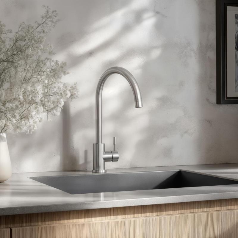 Ausmann Inox Round kuchynský kohútik s otočným výtokom, úplne z nehrdzavejúcej ocele 1208958308