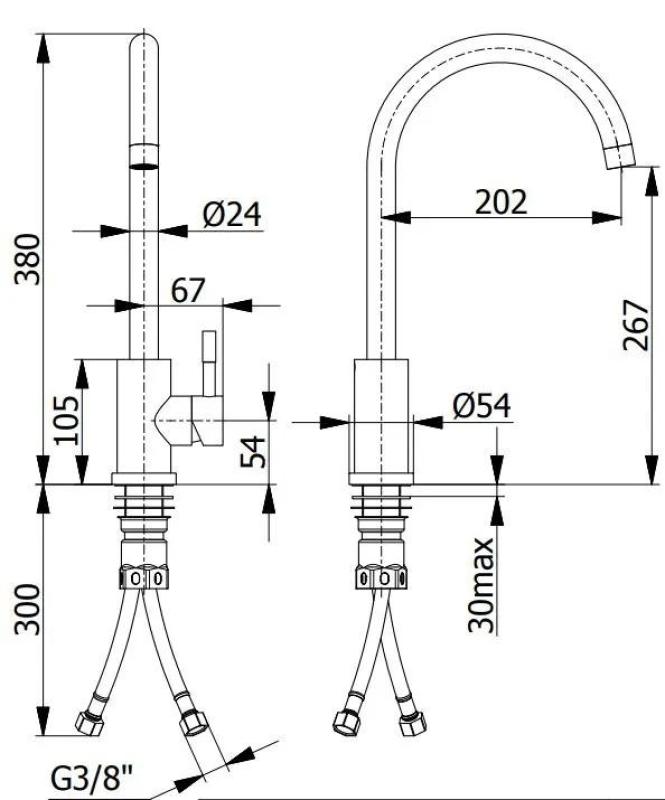 Ausmann Inox Round kuchynský kohútik s otočným výtokom, úplne z nehrdzavejúcej ocele 1208958308
