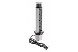 Predĺžovací kábel na stôl 60 mm, 3x zásuvka UK (strieborná) ENGLISH VERSION 1208958627