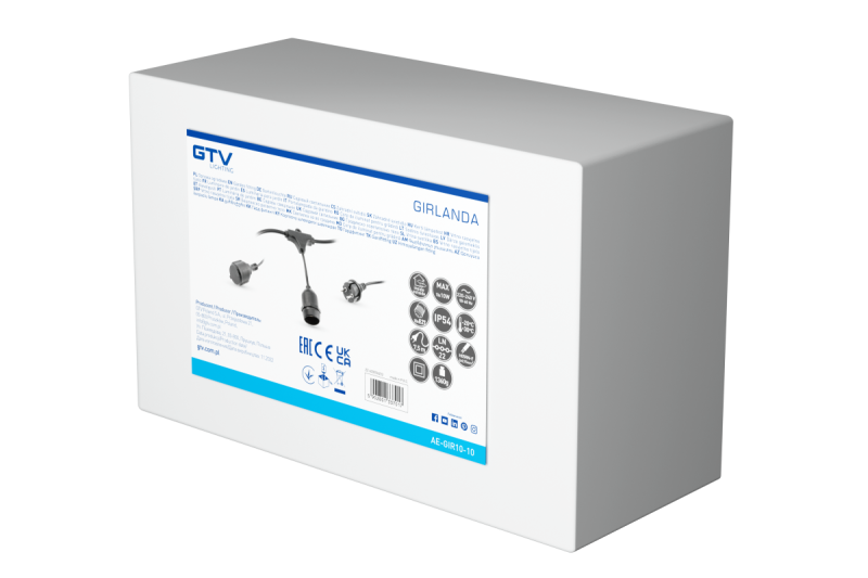 Dekor záhradná reťaz 10m AC220-240V 50-60Hz 10xE27 2x0 75mm 1208958646