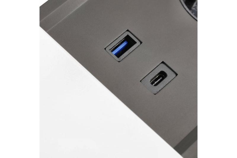 PRESTINO zapustený káblový predlžovač na pracovnú plochu, 2x schuko zásuvka, USB A+C, RJ45, HDMI, kábel 1,5 m, strieborný 1208958676