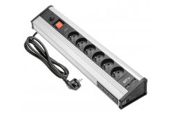 MULTI predlžovací kábel na stôl s ochranou proti prepätiu, 6x zásuvka s uzemnením, 4x USB 1208958684