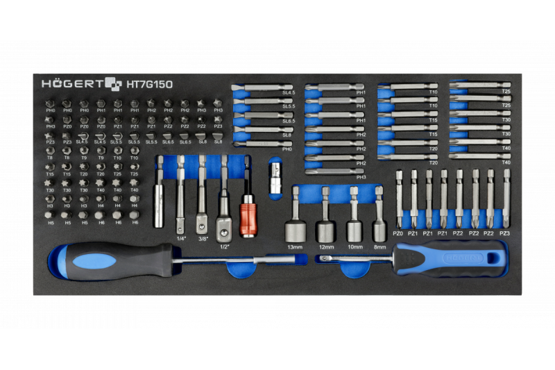 Hoegert 7-zásuvková náradie skriňa s bočnými dverami s príslušenstvom 544 kusov. 1208962010