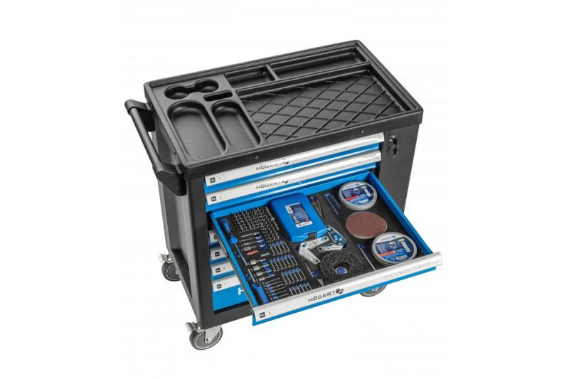 Hoegert 7-zásuvková náradie skriňa s bočnými dverami s príslušenstvom 544 kusov. 1208962010