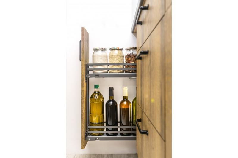 Bočný nákladný kôš MovixPro, 2 police, pre skrinku 200mm, bez posuvov, antracit RAL 7024 1208962398