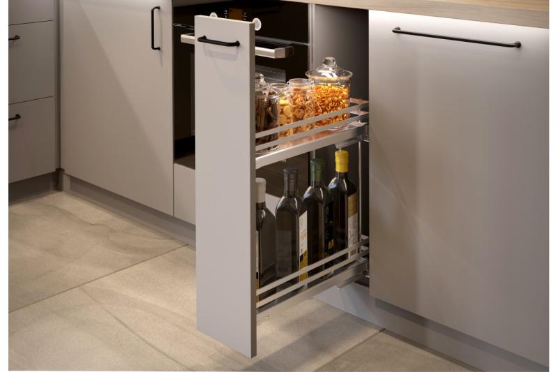 Bočný nákladný kôš MovixPro, 2 police, pre skrinku 200mm, bez posuvov, antracit RAL 7024 1208962398