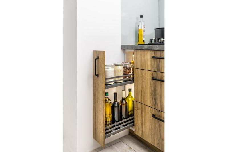 Bočný nákladný kôš MovixPro, 2 police, pre skrinku 200mm, bez posuvov, antracit RAL 7024 1208962398