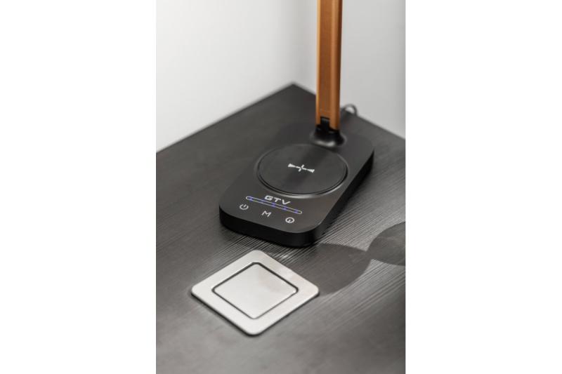 Decoračná stolná lampa Bressi 8W 450lm AC220-240V 3-CCT Bezdrôtové nabíjanie USB PF>0,5 RA>80 Čierna / Zlatá 1208962479