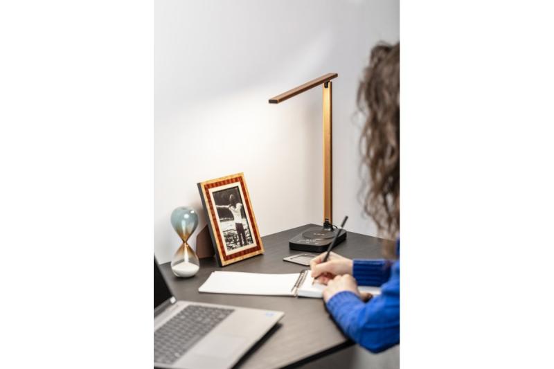 Decoračná stolná lampa Bressi 8W 450lm AC220-240V 3-CCT Bezdrôtové nabíjanie USB PF>0,5 RA>80 Čierna / Zlatá 1208962479