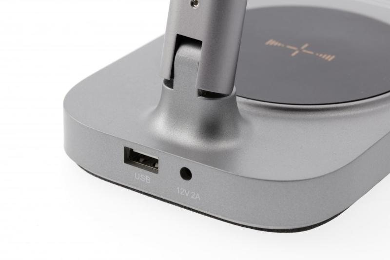 Dekoračná stolová lampa Bressi 8W 450lm AC220-240V 3-CCT Bezdrôtové nabíjanie USB PF>0 5 RA>80 Sivá 1208962480