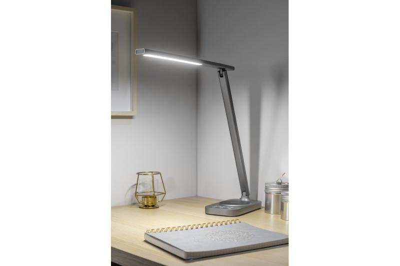 Dekoračná stolová lampa Bressi 8W 450lm AC220-240V 3-CCT Bezdrôtové nabíjanie USB PF>0 5 RA>80 Sivá 1208962480